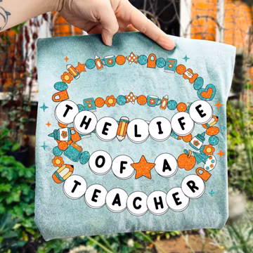 The Life of a Teacher Friendship Bracelet Png, Back to School Png, New Teacher Gift, Teacher Appreciation, Teacher Life Glitter, Sublimation