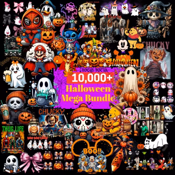 10,000+ Halloween Mega Bundle Png, Horror Film Designs, Retro Halloween Png Bundle, Fall Png Bundle, Spooky Vibes, Trick Or Treat, Cartoon