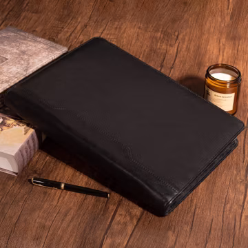A4 Personalized Vegan Leather Portfolio, 3-Ring Binder Padfolio for Him, 13.9" Custom Tablet Cover, Monogrammed Notepad Folder, Gift for Men