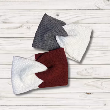 Custom Cozy Knit Twisted Headband - Adult Size - Winter Ear Warmer - Gift Idea - Two Tone - Choose Colors - Personalized