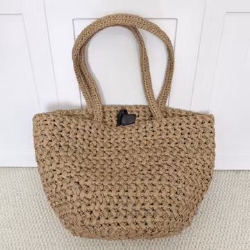 Lightweight Raffia-Look Tote Bag – Women’s Summer Shoulder Bag for Vacation & Beach, Rayon Raffia Bags