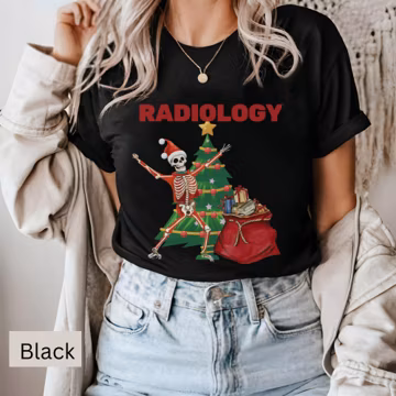 Radiologist Christmas Tee, X-ray Tech T-Shirt, Rad Tech T-Shirt Radiology School Shirt, Rad Tech Christmas Skeletons Shirt, X-Ray X-mas Tee.