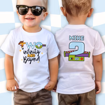 Custom 2nd Birthday Buzz Lightyear Shirt: Two Infinity and Beyond