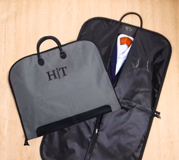 Groomsmen Gift Custom Name Suit Bag,Leather Handle Garment Bag,Gift for Groomsmen,Father of Groom,Oxford Cloth Suit Bag,Monogrammed Suit Bag