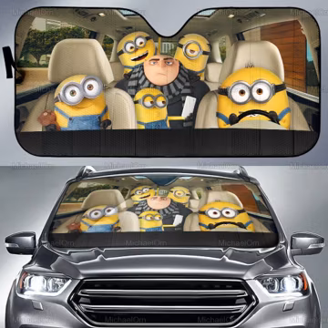 Despicable Me Car Sunshade, Minions Car Decor, Minions Auto Sunshade, Minions Car Sun Protector, Funny Sun Visor Car