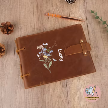 Leather Sketchbook, Personalized Drawing Book, Custom Travel Notebook, Painting Book, Cowhide Leather Journal, Best Artist Gift,Gift for Kid