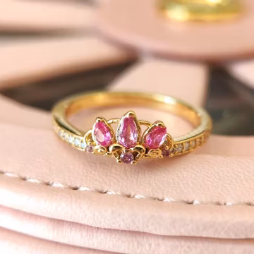 Princess Rapunzel Tiara Ring,Ring for women,Fashion jewelry,Gift for her Gold Plating
