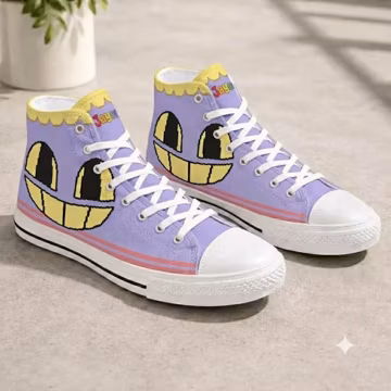 Personalized Jax High Top Sneakers, Digital Circus Canvas Shoes, Cartoon Rabbit Footwear, Indie Aesthetic Shoes, Gamer Gift, Gift for Fans