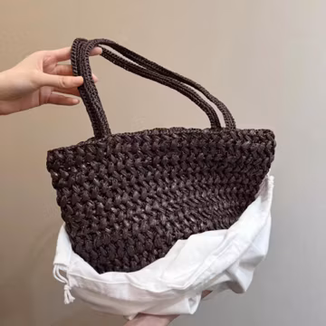 Summer Shoulder Bag, Woven Tote Bag with a Raffia-like Finish, Lightweight Tote Bag, Beach Vacation Bag