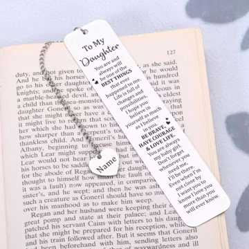 Custom Daughter Bookmark Gifts Personalized Name Back to School Gifts for Kids from Mom Dad 16th 18th 21st Birthday Gift for Teen Girls