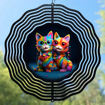 Rainbow Cats Wind Spinner PNG, Cat Lover Gift (Digital Download)