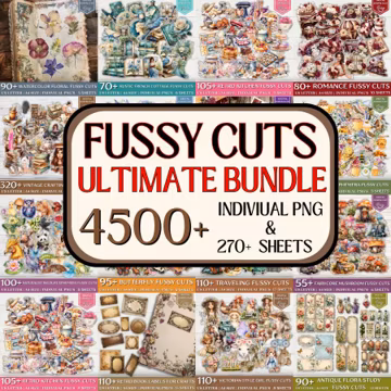 4500+ Mega Fussy Cut Bundle, Floral Fussy Cuts, Junk Journal Kit, Scrapbook Supplies, Vintage Fussy Cut, Fussy Cut Ephemera, Journal Sticker