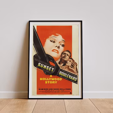 Sunset Boulevard (1950) Movie Poster, Classic Movie Wall Art, Vintage Art Print, Home Decor, Canvas Poster, Christmas Gift