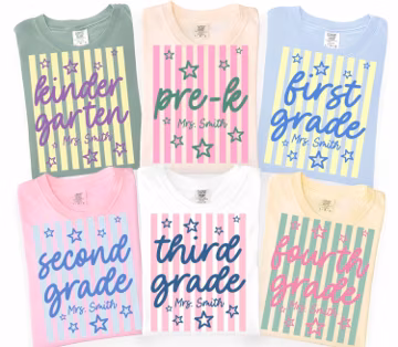Striped Back To School Png Bundle, Summer School Grade Png, Pre-k First Second Grade Png, Coquette Teacher Png, Colorful, St
