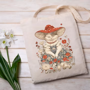 Cute Cat Tote Bag, Gift for Cats Lovers, Cat Mom Shoulder Bag, Cat Mama Tote, Cat Shopping Bag, Cat Eco Canvas Bag, Cat Book Tote Bag