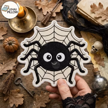 Cute Spider Embroidery Patch, Halloween Spider Patch, Spooky Cute Iron On Patch, Web Spider Applique, Halloween Jacket Patch, Fall Decor