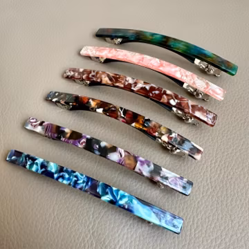 French Acetate Hair Barrette 4 Inch | Large Spring Clip for Ponytail & Half Up | Elegant Minimal Hair Clip