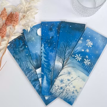 Laminated Bookmarks, Nature Inspired Reader Gift, Premium Cardstock, Night Sky Bookmark, Blue Aesthetic, Handmade for Readers