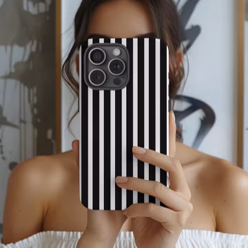 Black and White Striped Phone Case Neutral Stripe iPhone 17 16 15 14 13 12 11 Air Pro Max Plus Samsung Galaxy S26 S25 Ultra Google Pixel 9 9