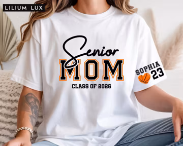 Basketball Senior Mom 2026 Shirt, Class of 2026 Shirts, Personalized Graduation T-Shirt