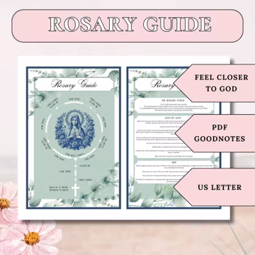Devotional Catholic Rosary Prayer Guide Prayer Board Kit Printable Rosary Beginner Guide Mysteries Of The Rosary 7 Sorrow Catholicism