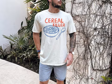 Cereal Killer, Food Pun Shirt, Punny Tshirt, Breakfast Puns, Food Humor, Retro Graphic Tee, Funny Food Shirt, Vintage Aesthetic, Men Women