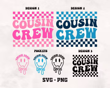 Cousin Crew SVG-PNG: Groovy Family Vacation Design (Digital Download)