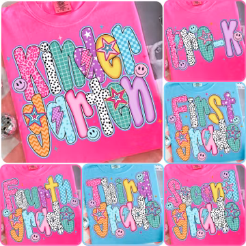 Preppy Back to School Bundle PNG, Coquette Teacher First Day of School Shirt Design, Girly Checkered Sublimation, Pre-k 1st/2nd/3rd Grade