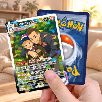 Custom Fathers Day Card, Gift For Dad, Personalized Poke Anniversary Card, Father's Day Gift, Custom Pokemon Card
