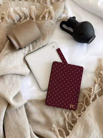 Personalised Burgundy Checkered Kindle Case, Custom Initials Cover for Paperwhite 12th 7", Kindle 2024, Aesthetic Book Lover Gift