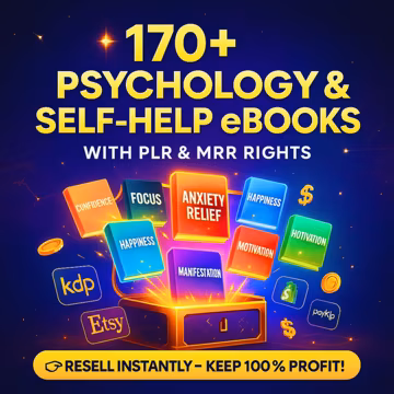170+ Psychology & Self-Help eBooks Bundle PLR MRR | Mental Health, Personal Growth Mindset Guides | Resell Rights, Plr eBooks, Plr Products