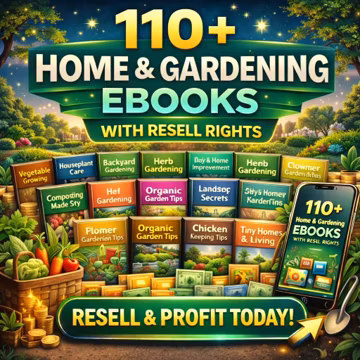 110+ Home & Gardening Ebooks Bundle | PLR MRR Resell Rights | Home Improvement, Gardening | Digital Download