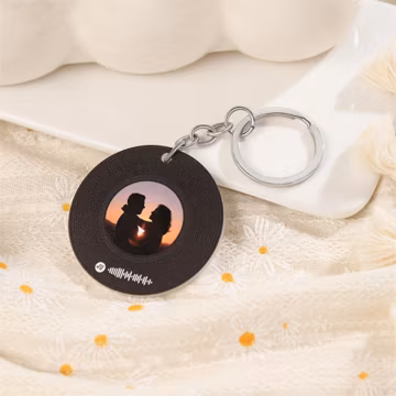 Personalized Music Code Keychain,Custom Photo Keychain,Musical Gift for Him,Engraved Code Keychain | Music Lover Gift,Friendship Keychain