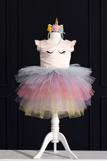 Unicorn Birthday Dress: Rainbow Tutu Costume with Headband