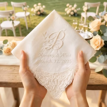 Wedding Handkerchief for Bride,Personalised wedding handkerchief,Hankies for Groom to be from his future Wife,Bridal Handkerchiefc