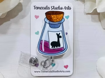 Llama Potion | Llama Extract | Funny Badge Reel | Badge Reel | Medical ID Badge | Nurse Badge Reel Funny | Funny Coworker Gift
