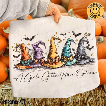 A Girl Gotta Have Options Png, Retro Halloween Png, Witches Png, Halloween Png, Spooky Season Png, Feeling Witchy Png, Digital Design