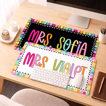 Personalized Teacher Desk Mat, Custom Mouse Pad, Colorful Classroom Desk Decor,Teacher Appreciation Gift,Custom Office Desk Pad,Teacher Gift