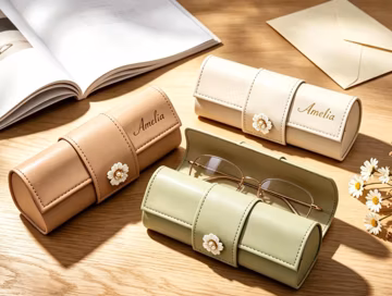 Personalized Eyeglasses Case | Magnetic Vegan Leather Eyeglasses Case | Gift for bridesmaid | Travel sunglasses case
