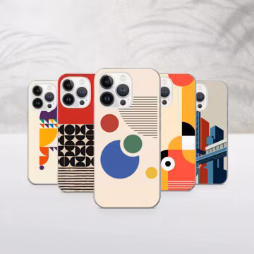 Bauhaus Phone Case Abstract Art Cover For iPhone 17Pro, 16, 15, 14, 13, 12, Samsung S26, S25, S24, S23Fe, A16, A26, A56, Pixel 10, 9Pro