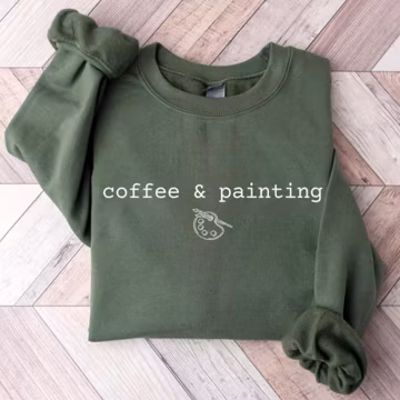 Painting Sweatshirt, Painter Sweater, Gift for Artist, Art Teacher Crewneck, Art Lover Sweaters, Colorful Artist Crewneck