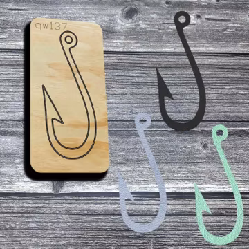 Fishhook Wooden Cutting Mold Accessories, paper, and felt, suitable for cutting materials such as leather.