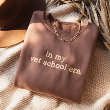 Embroidered Vet School Era Sweatshirt: Veterinary Student Gift