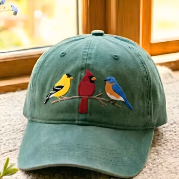 Embroidered Bird Dad Hat, Nature Wildlife Lover Gift, Grandma Grandpa Bird Lovers Gifts