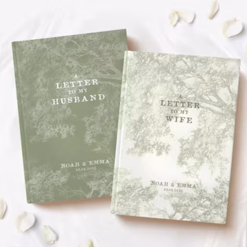 Luxury French Toile De Jouy Vow Books Couple, Vow Books For Wedding Unique His And Her Vow Timeless Personalized Wedding Romantic Ceremony