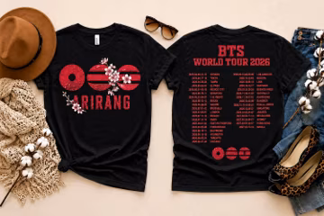 BTS World Tour Arirang Shirt 2 Sides, Comfort Colors K-Pop Merch 2026 Shirt, World Tour 2026, Kpop Army, Gift for Kpop, Unisex Kpop Tees