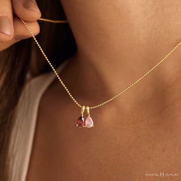 Minimalist Birthstone Necklace, Personalized Jewelry, Anniversary Family Gift, Birthday Grandma Gift, Graduation Gift for Her, Dads Day Gift