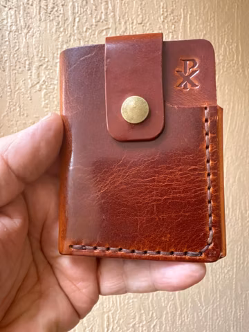 Rustic NOMAD Front Pocket wallet, Leather EDC, portmone for Men, minimalist, Handmade, Philip Melanchthon.