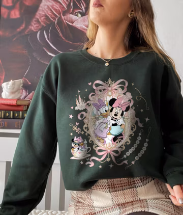 Minnie Mouse Daisy Duck Sweatshirt, Disney Best Friends Crewneck, Coquette Disney Hoodie, Pink Bow Magic Kingdom Sweatshirt