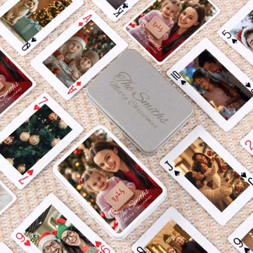 Personalized Photo Playing Cards, Custom Anniversary Gift, Christmas Card Deck